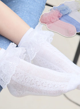 儿童袜子夏季薄款公主女童白色