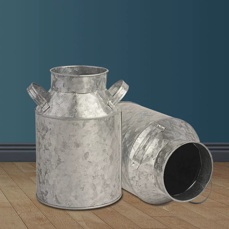 铁皮奶壶铁艺花瓶美式复古摆件