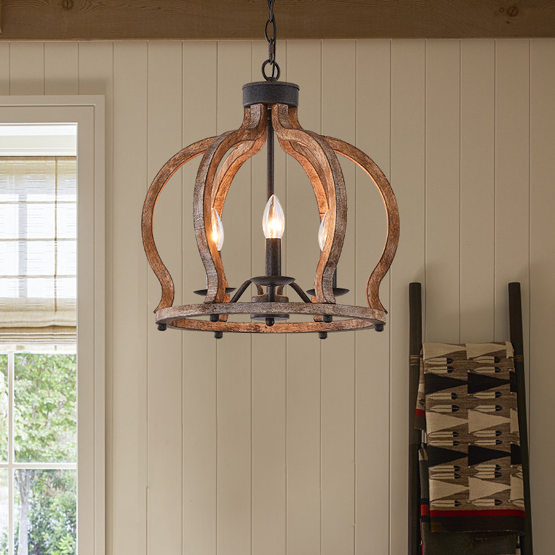 设计独特卧室灯饰复古木质