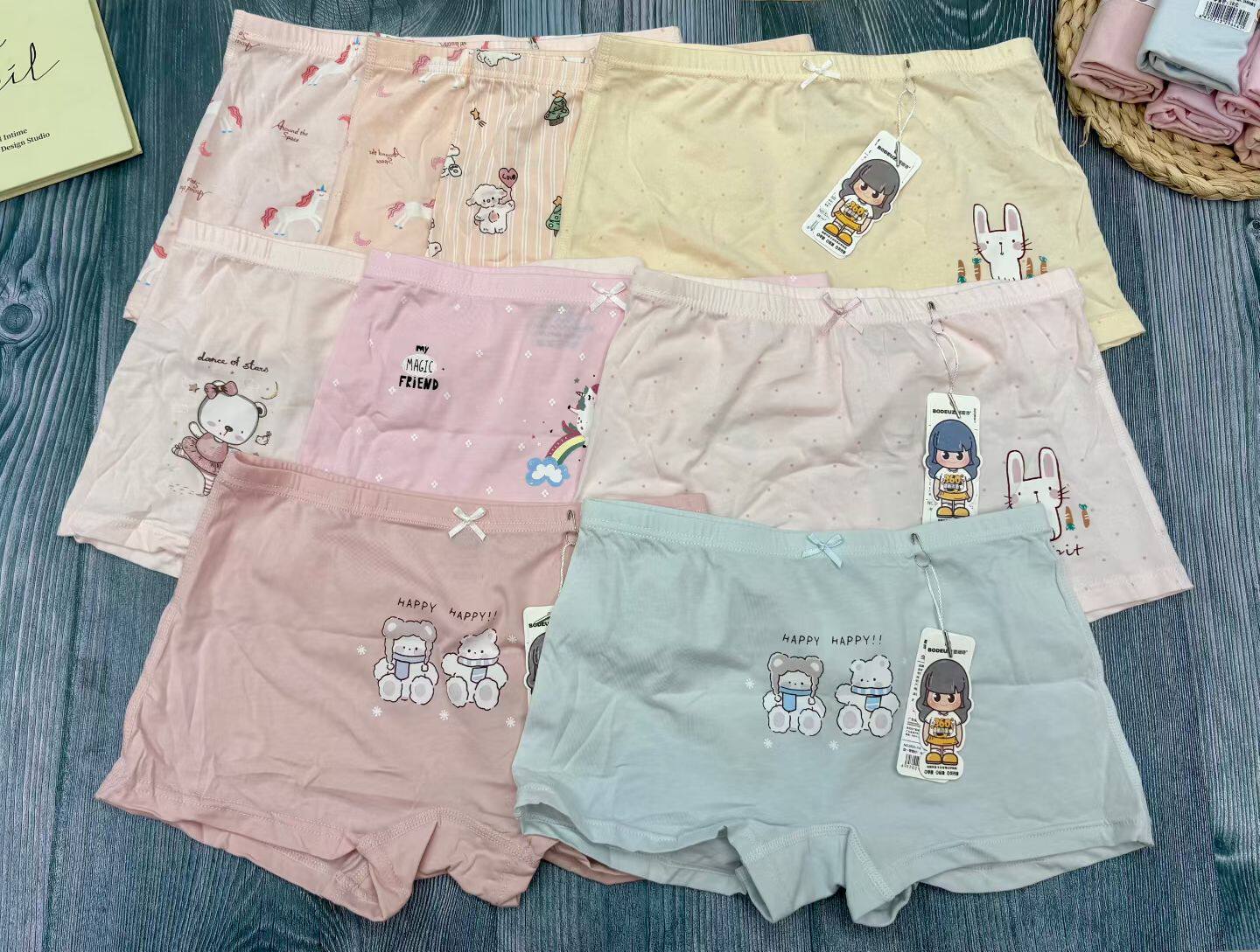堡迪诗女童内裤棉裆宝宝四角短裤儿童中大童女孩平角裤头 6条包邮