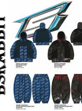 24BSRABBIT韩国滑雪服男女款单板拉链滑雪衣连帽防水防风红色蓝色