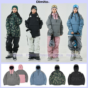 单板滑雪服DIMITO水防连帽粉色