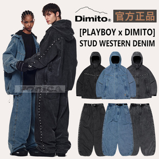 2526DIMITO韩国滑雪服防水风单板双板男女款 PLAYBOY黑蓝色牛仔衣