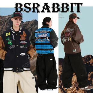 24BSRABBIT韩国滑雪服男女款单板拉链滑雪衣连帽防水棒球衣拉链