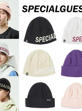 24SPECIALGUEST韩国滑雪针织卷边帽子保暖单双板男女同款弹力
