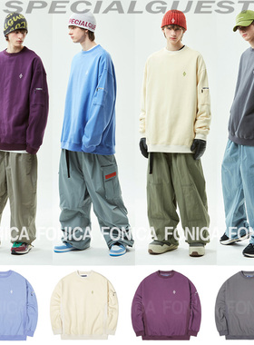 24SPECIALGUEST韩国滑雪卫衣圆领长款单双板男女款保暖加厚上衣服