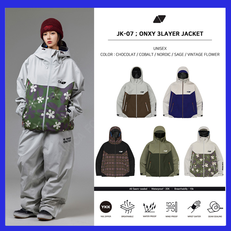 OVYO韩国滑雪服防水防风连帽3L
