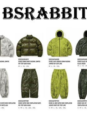 2526BSRABBIT韩国滑雪服男女款单板双板防水连帽开衫套装灰色绿色