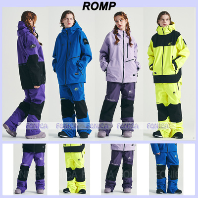 滑雪裤ROMP防水宽松肥大紫色