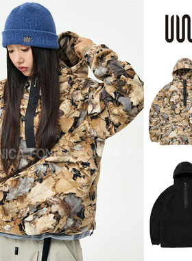 2526USS2韩国滑雪连帽套头加厚抓绒卫衣保暖防风滑雪服裤单板双板