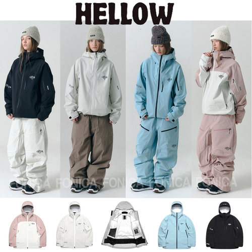 HELLOW韩国滑雪服防水保暖白色3L