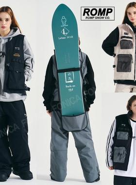 24ROMP韩国马甲滑雪服滑雪衣男女款双板单板防水灰色保暖防风