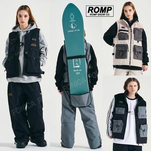 24ROMP韩国马甲滑雪服滑雪衣男女款双板单板防水灰色保暖防风