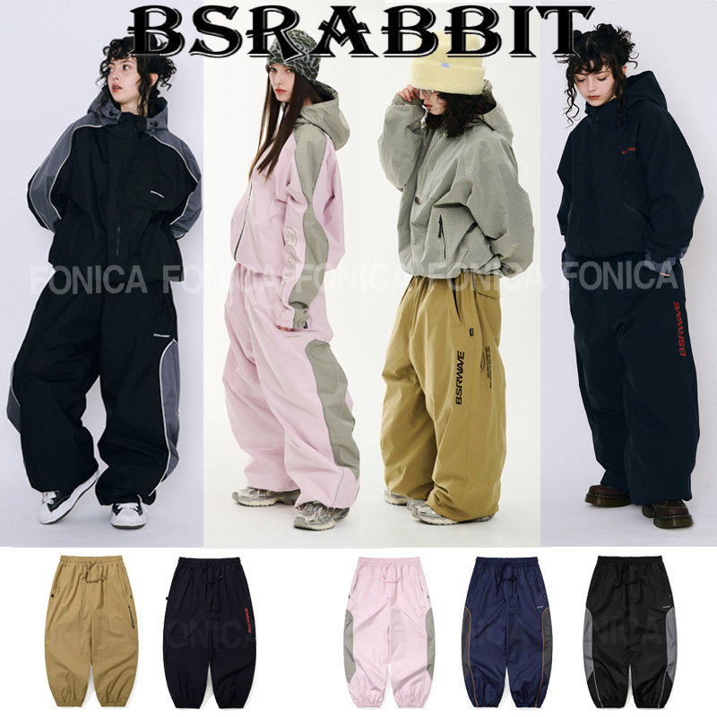 2526BSRABBIT韩国滑雪裤防水休闲宽松肥大男女款单板黑色卡其色