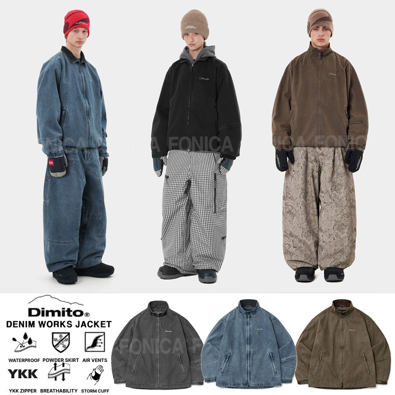 DIMITO韩国牛仔滑雪服上衣裤防水图片