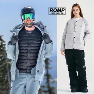 24ROMP韩国羽绒滑雪服打底衫内胆单板双板男女款开衫保暖防水圆领