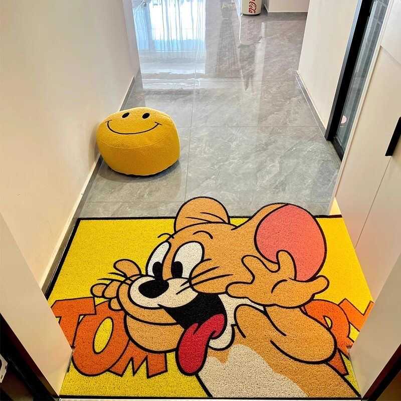 卡通丝圈地垫租房卧室布置地毯