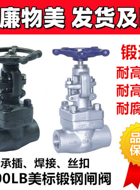 A105/304/316L不锈钢承插焊接丝扣内螺纹锻钢闸阀Z61W-800LBF11F5