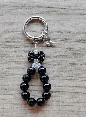 新款蝴蝶结亚克力串珠手提链diy手机壳耳机套挂饰挂件学生水杯