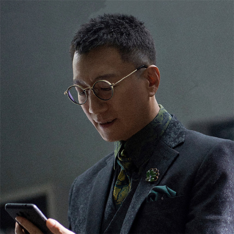 扫黑风暴孙红雷同款眼镜架超轻纯钛配防蓝光近视复古男女圆眼镜框