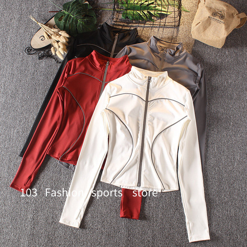 运动夹克夜跑女修身荧光服瑜伽服