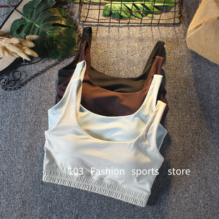 一体式运动背心女紧身内衣不跑杯固定式防震速干外穿瑜伽文胸美背