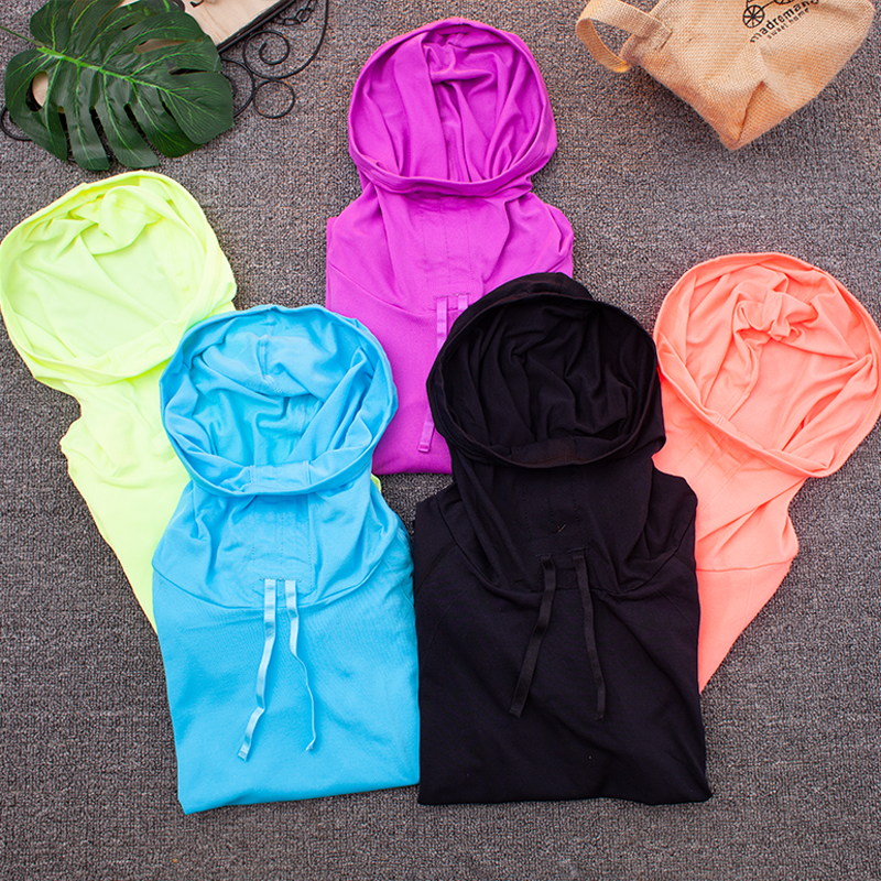 连帽套头罩衫速干长袖瑜伽健身服