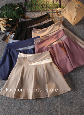 假两件运动短裙女夏季有内衬健身半裙防走光跑步高腰瑜伽百褶裙