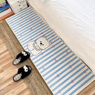 ins地毯卧室床边长条可爱卡通女生床前房间地垫加厚仿羊绒脚垫毯