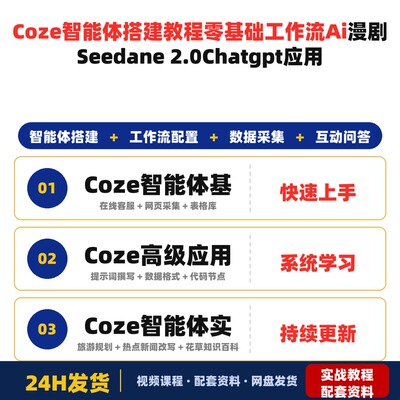 Coze智能体搭建教程零基础工作流Ai漫剧全套Seedane 2.0Chatgpt