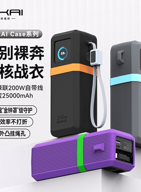 SIKAI充电宝保护套硅胶防摔硬核战衣适用绿联200W自带线25000mAh