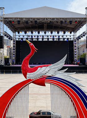 不锈钢拱门雕塑定制大型