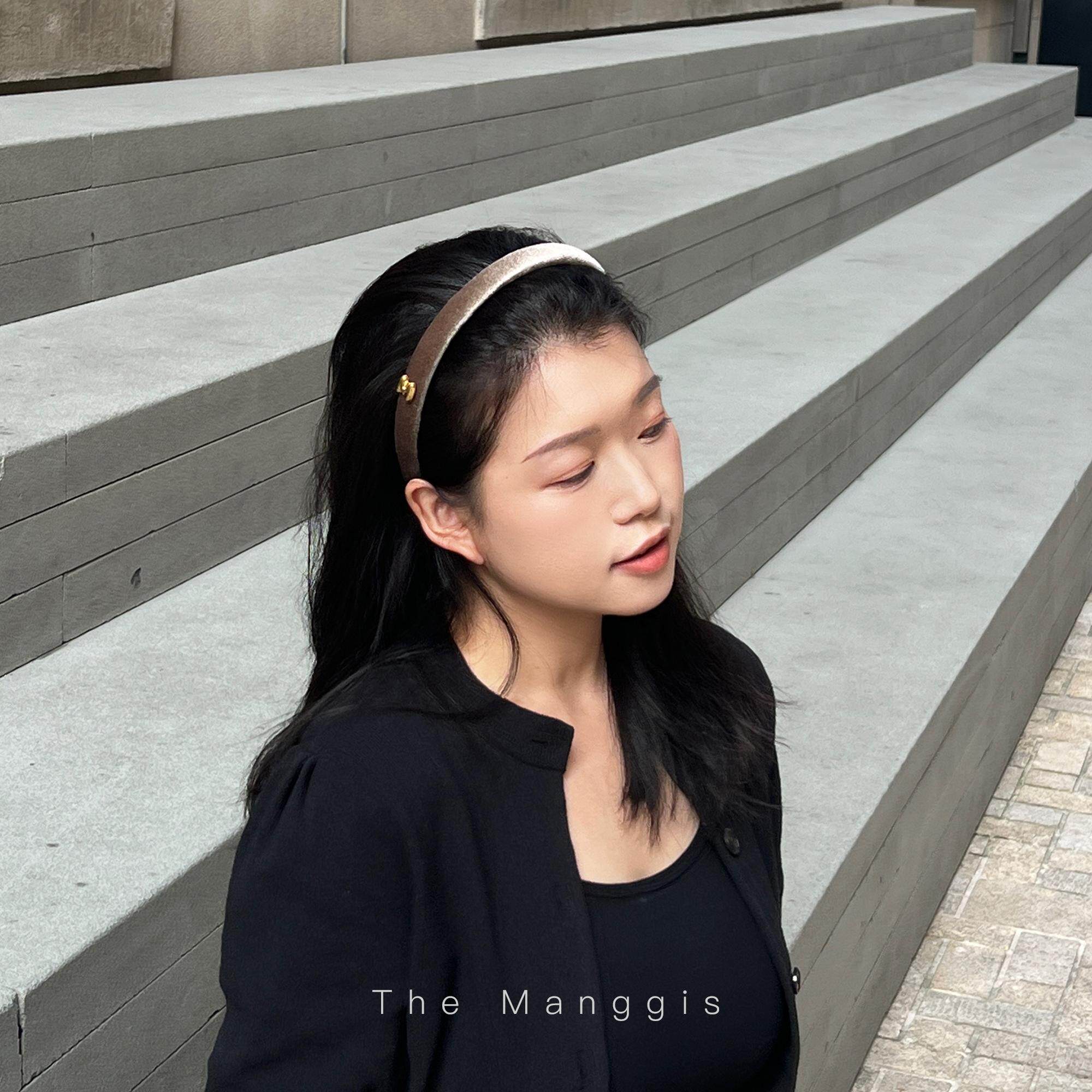 法式少女高级质感丝绒光泽发箍