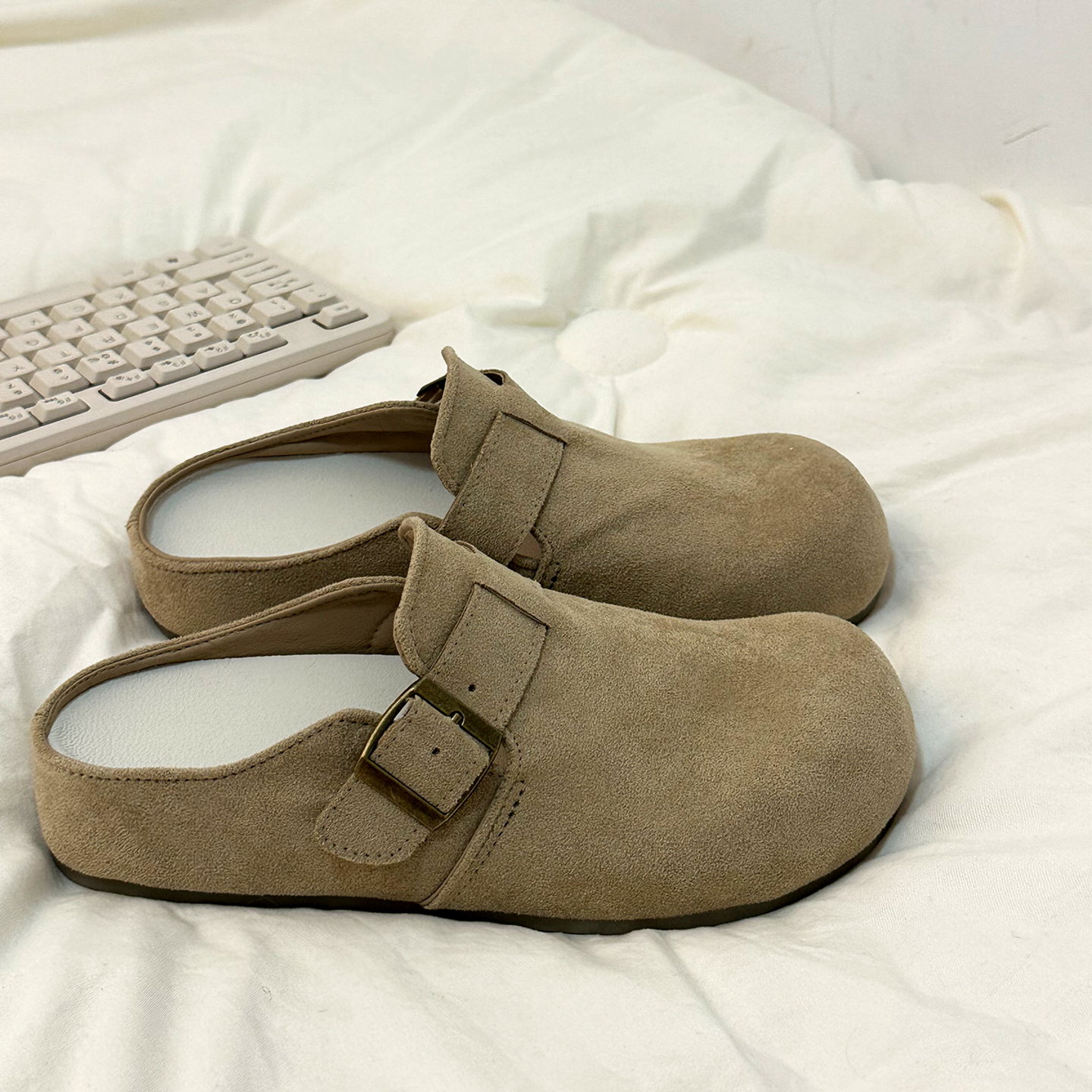 软底内增高百搭勃肯鞋包头半拖鞋