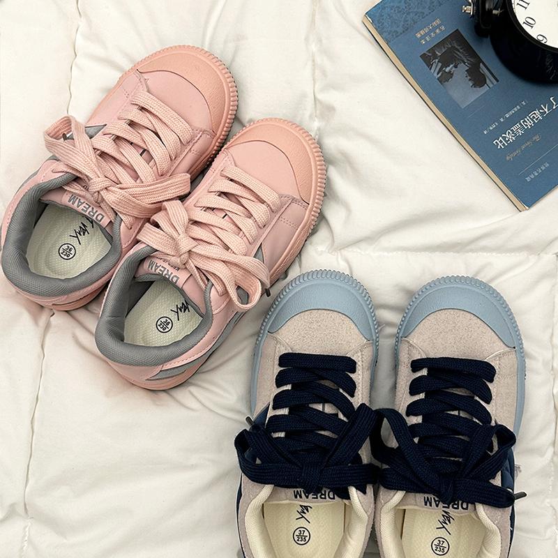 学生秋冬开口笑厚底可爱运动板鞋