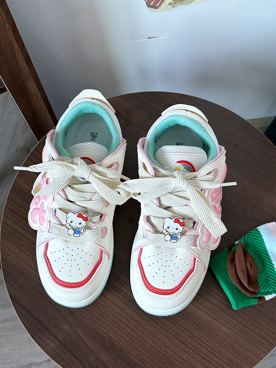 原创小众学生可爱面包鞋厚底板鞋