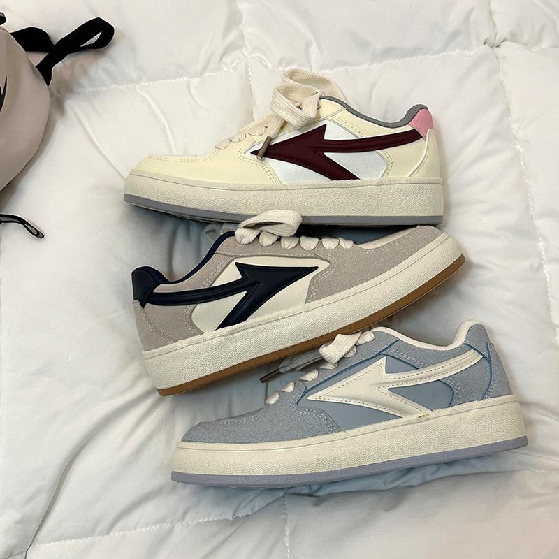 面包板鞋女透气白色休闲复古校园