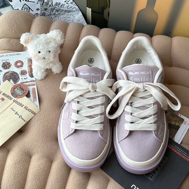 多巴胺低帮板鞋小众仙女紫色秋天