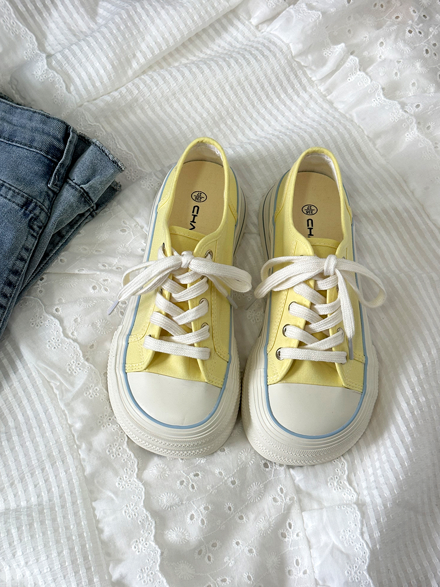 薄款夏季加宽芒果头小众帆布鞋