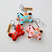 卡通新年小马玩偶钥匙扣福禄好运小布马毛绒公仔礼物包挂件摆件女