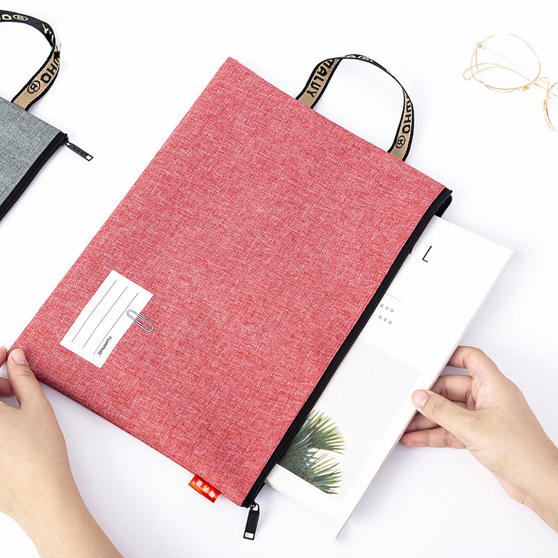 핸드백 파일 가방 지퍼 A4 학생 과목 분류 가방 캔버스 모자 산전 검진 보관 정보 가방 사용자 정의