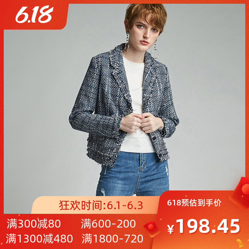 艾格2019新款春秋季女装时尚百搭青春个性休闲西装外套W926