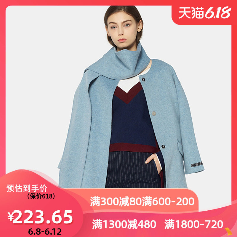 艾格冬季女装时尚休闲个性简约毛呢外套Y346