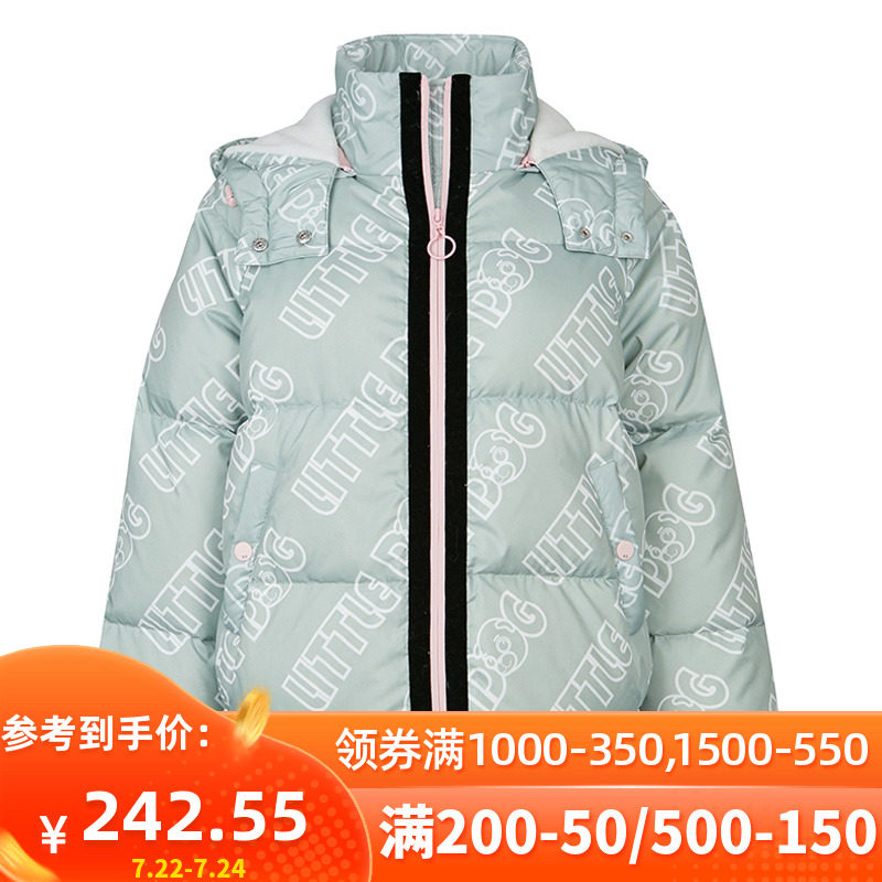 艾格冬季女装加厚个性时尚简约百搭连帽棉服 Y423