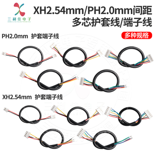 PH2.0mm/XH2.54mm纯铜多芯2464护套端子连接线 单/双头电子线2-6P