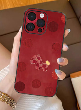 红纹福马适用苹果17promax手机壳新年款iPhone16pro套15plus红色喜庆ip13pm硅胶防摔12por全包11p带手绳14女