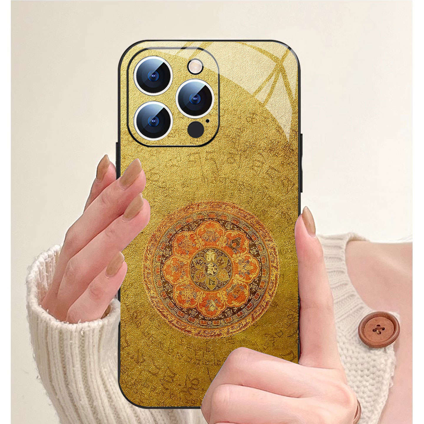 金轮梵音适用苹果16promax手机壳新款iPhone15pro保护套14plus国风复古ip13pm磁吸防摔12por全包11p带镜头膜