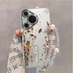 花漾留白适用华为mate70pro手机壳新款 pura80荣耀magic7国风m60女50民族p40高级感30复古p70花nova14小众400