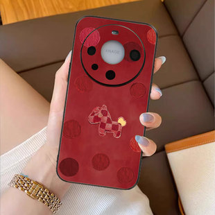 红纹福马适用华为mate80pro手机壳m60新年款 pura70荣耀magic8女50红色p40高级感30文艺p70喜庆nova14小众400