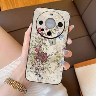 花蝶轻吟适用华为mate70pro手机壳m60新款 pura80荣耀magic8女50复古p40高级感30田园风p70花朵nova14小众400